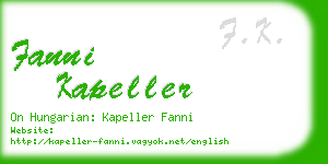 fanni kapeller business card